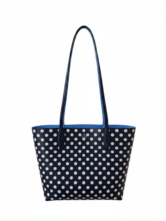 kate spade Handbags - kate spade Navy and White Polka Dot Tote with Blue Interior
